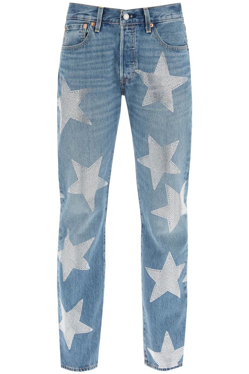 Shop Collina Strada 'rhinestone Star' Jeans X Levis In Blu