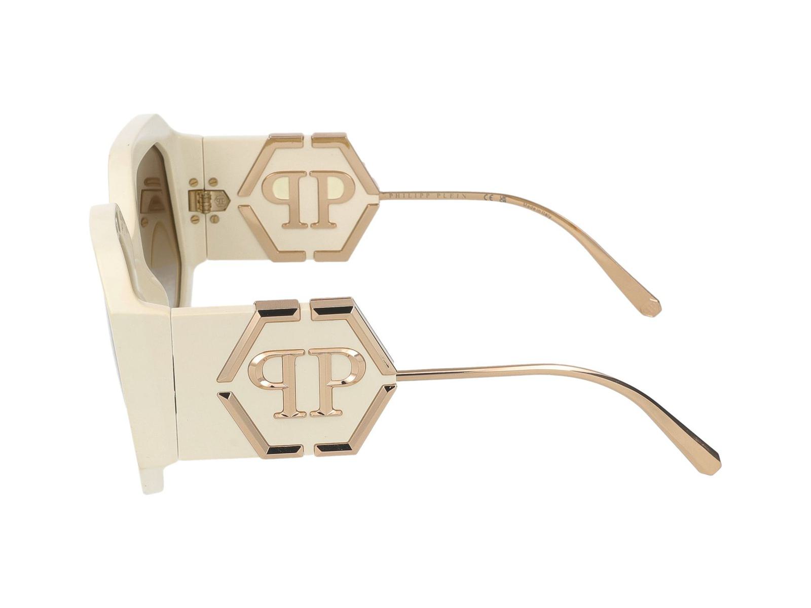 Shop Philipp Plein Sunglasses In Ivory Full Glossy