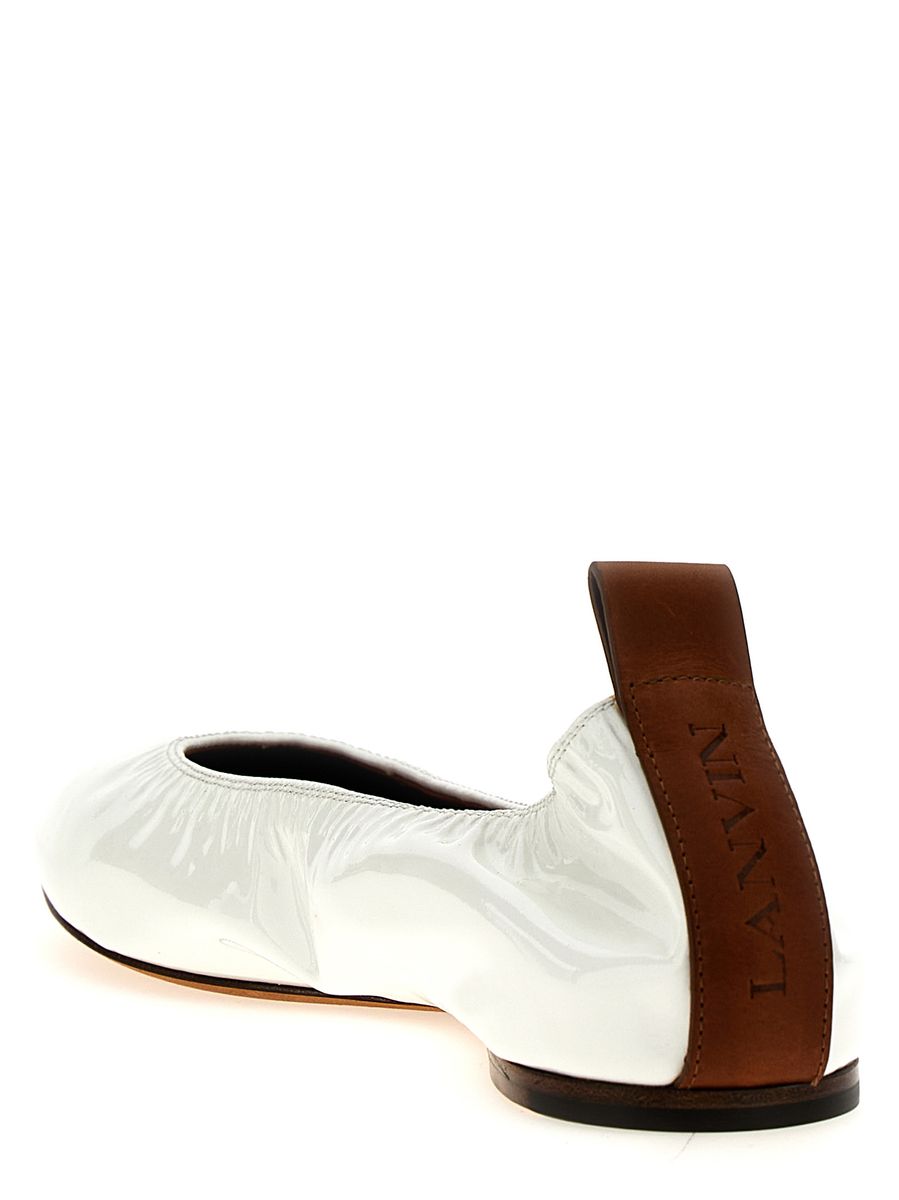 Shop Lanvin Nappa Ballet Flats In White