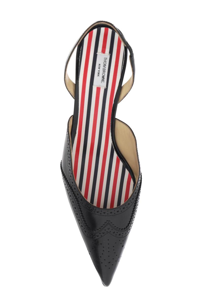 Shop Thom Browne Brogue Slingback Pumps In Nero