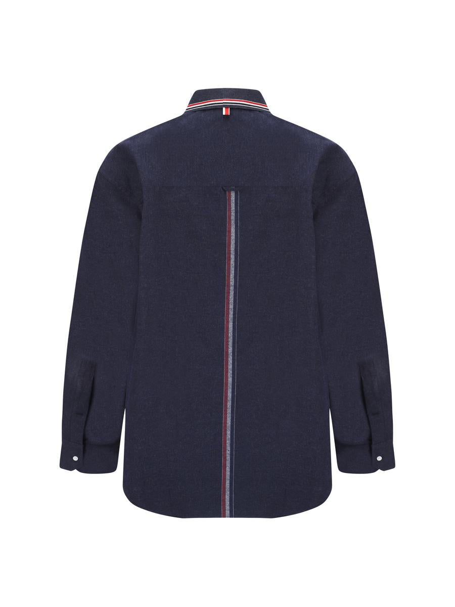 Shop Thom Browne Shirts In Blue