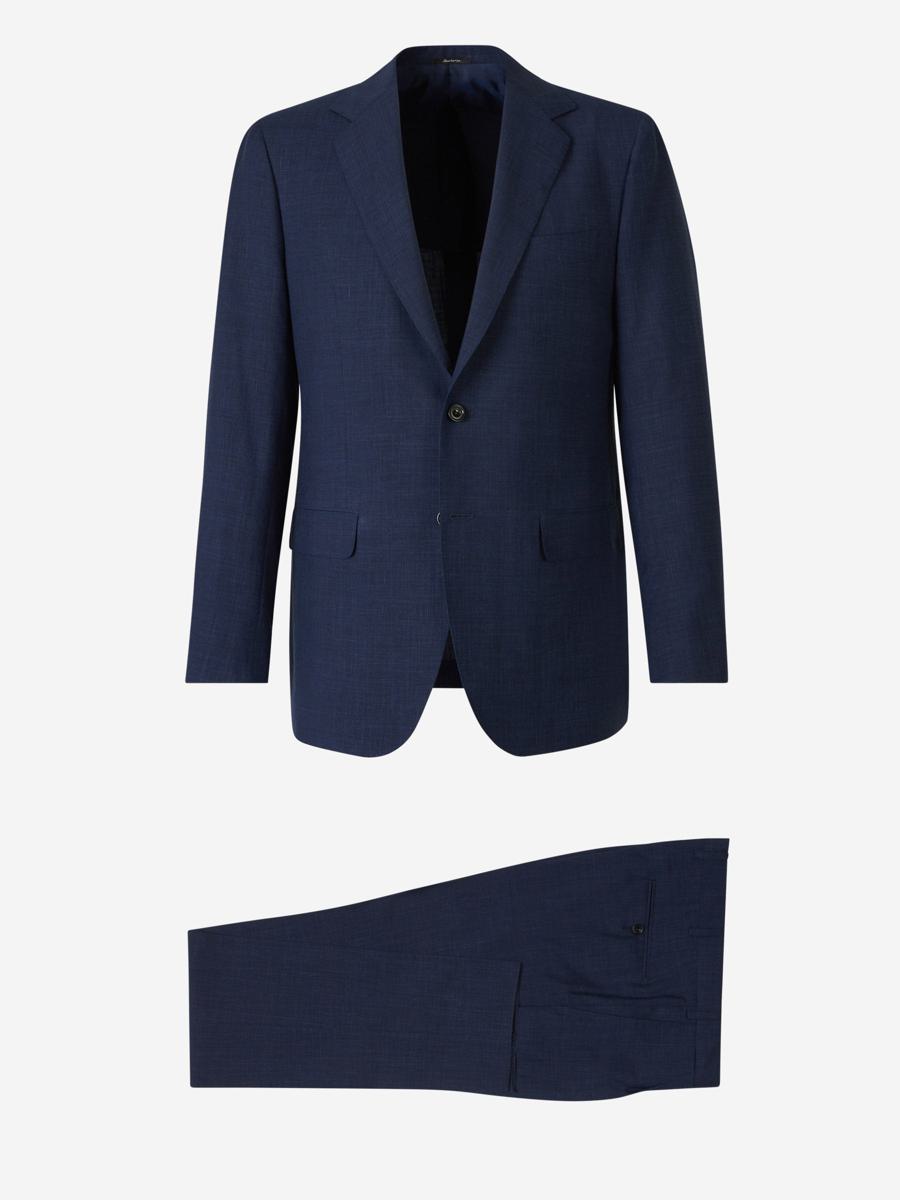 Shop Sartorio Napoli Fil A Fil Suit In Navy Blue