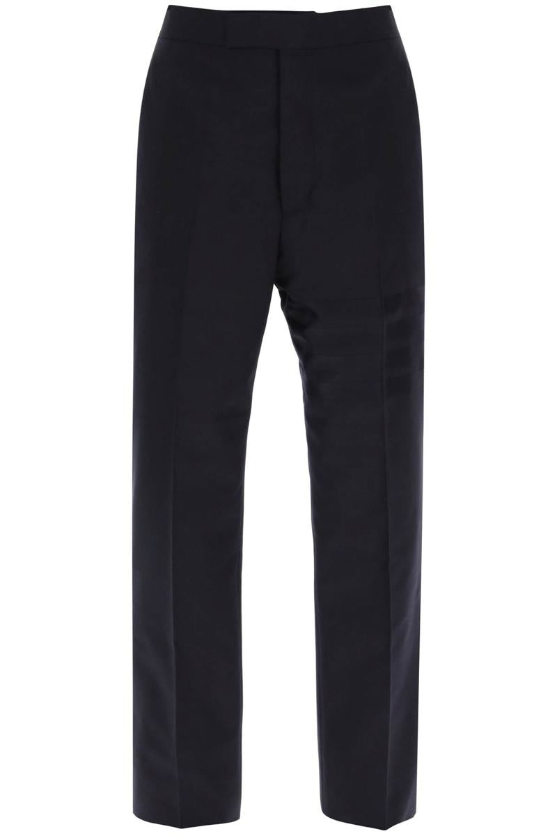 Shop Thom Browne 4-bar Wool Trousers In Blu
