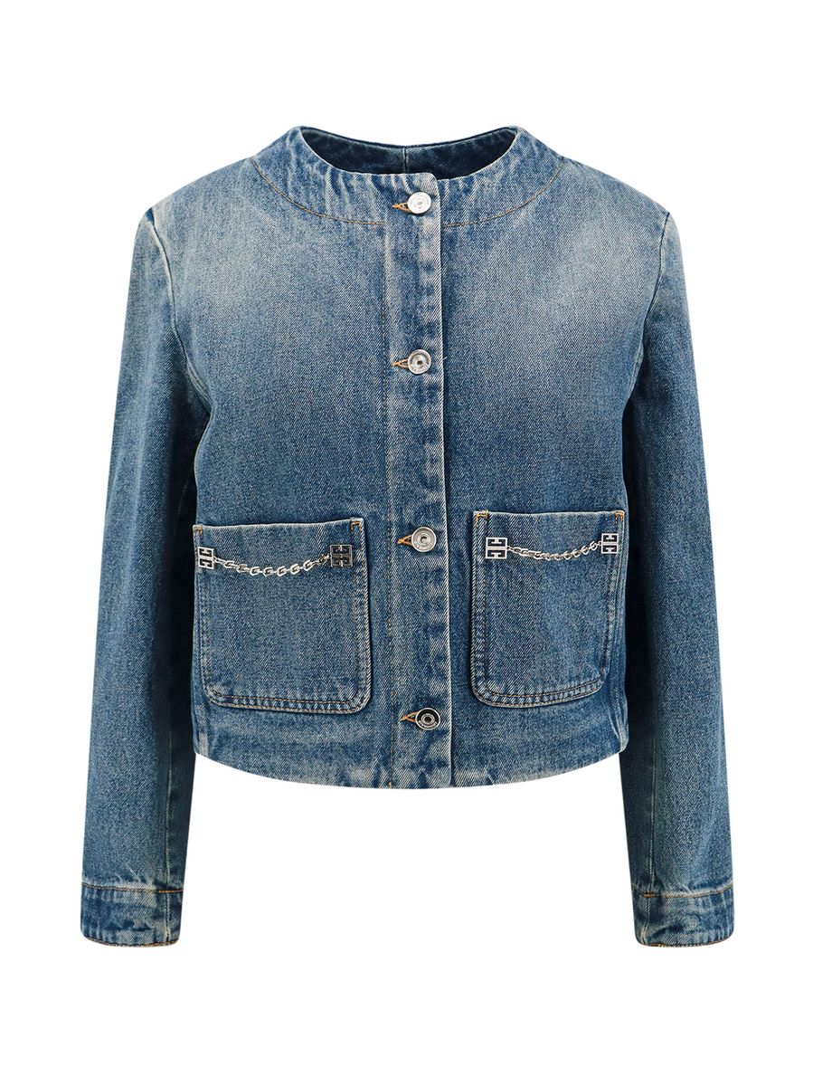 Shop Givenchy Denim Cotton Jacket In Blue