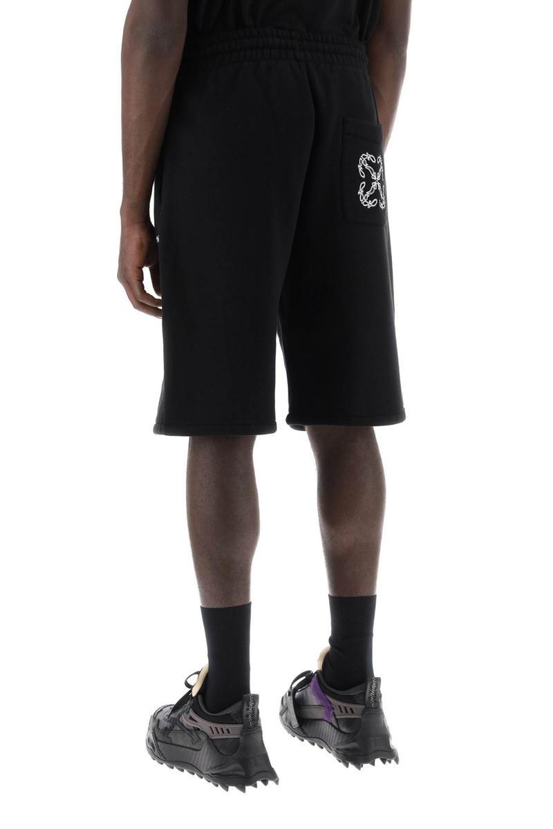 Shop Off-white "sporty Bermuda Shorts With Embroidered Arrow In Nero