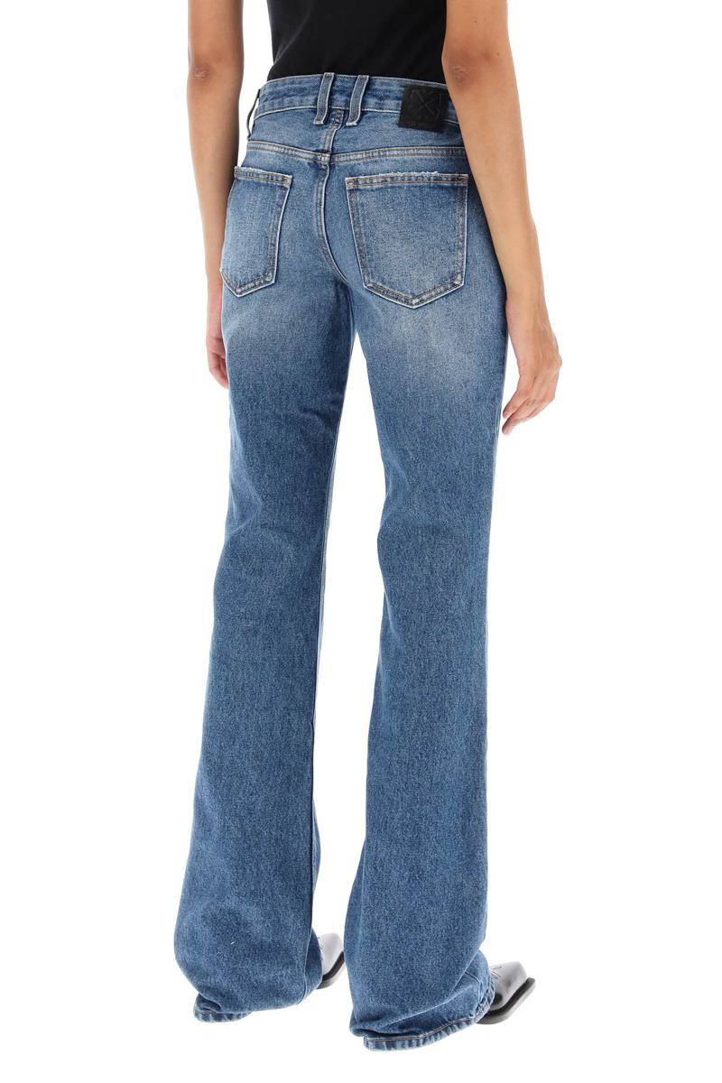 Shop Off-white Bootcut Jeans In Blu