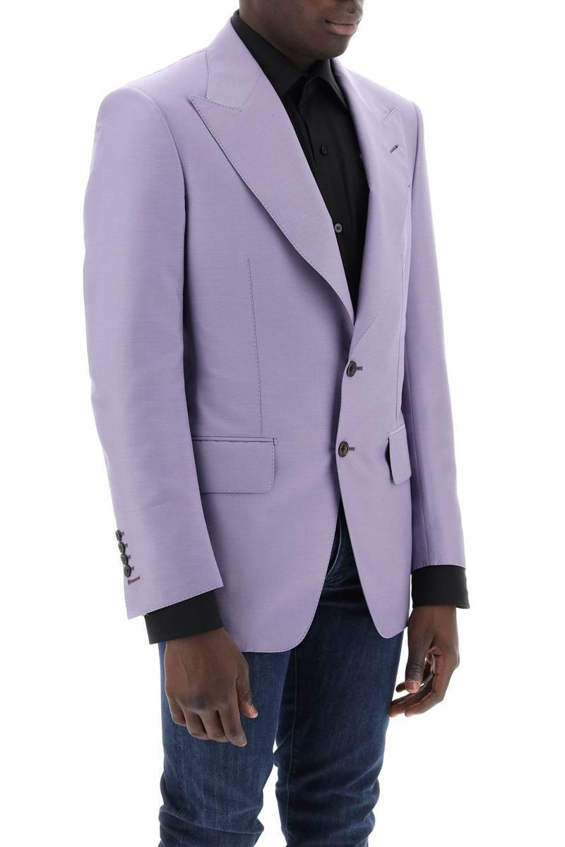 Shop Tom Ford Atticus Wool And Silk Blend Blazer In Viola