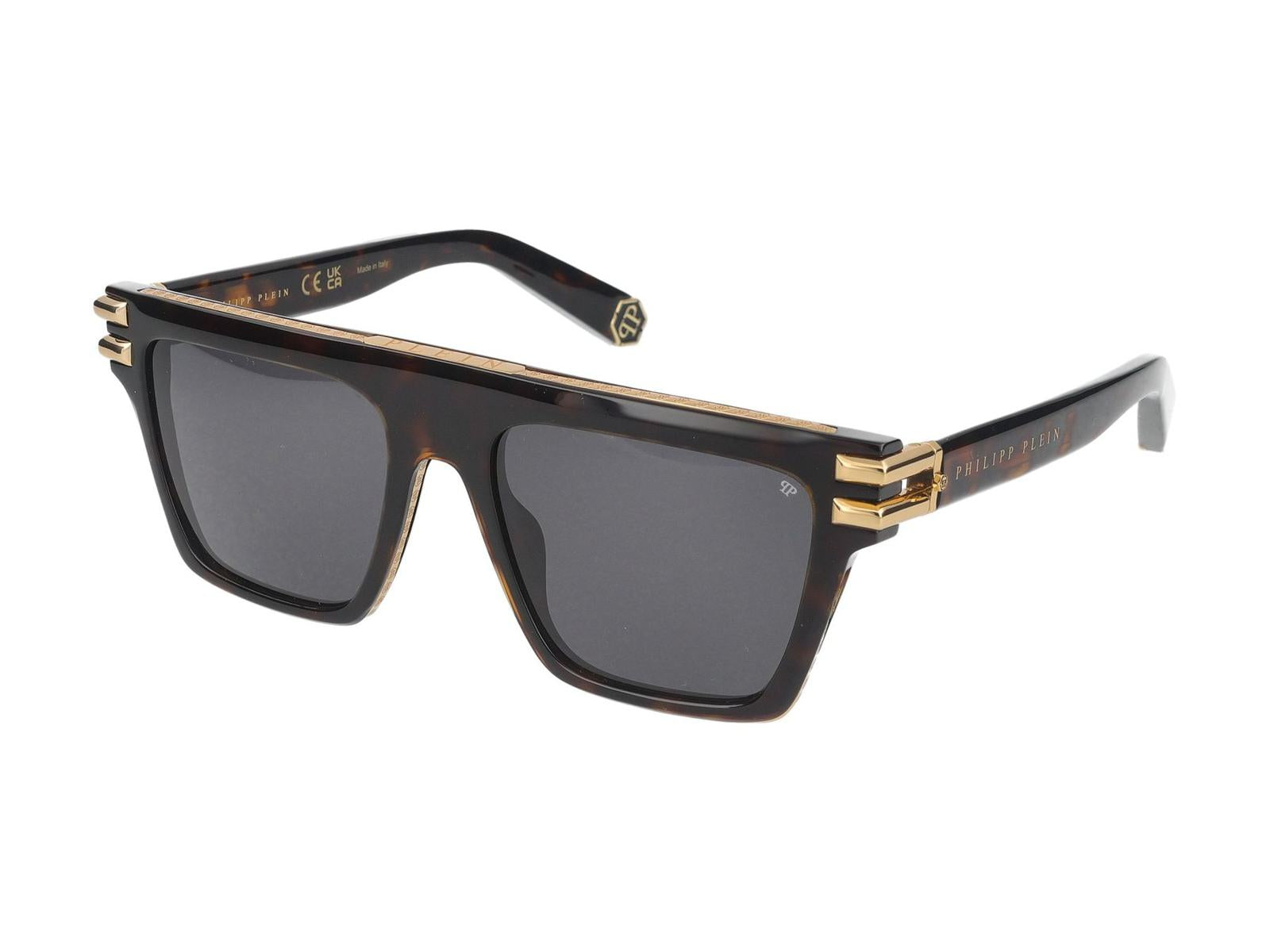 Shop Philipp Plein Sunglasses In Dark Havana Glossy