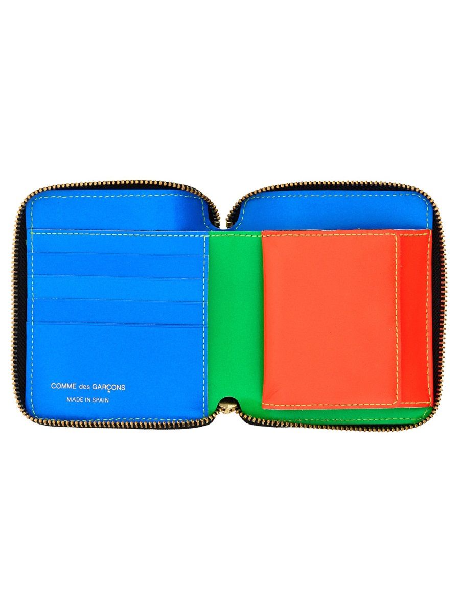 Shop Comme Des Garçons Super Fluo Wallet Unisex In Green