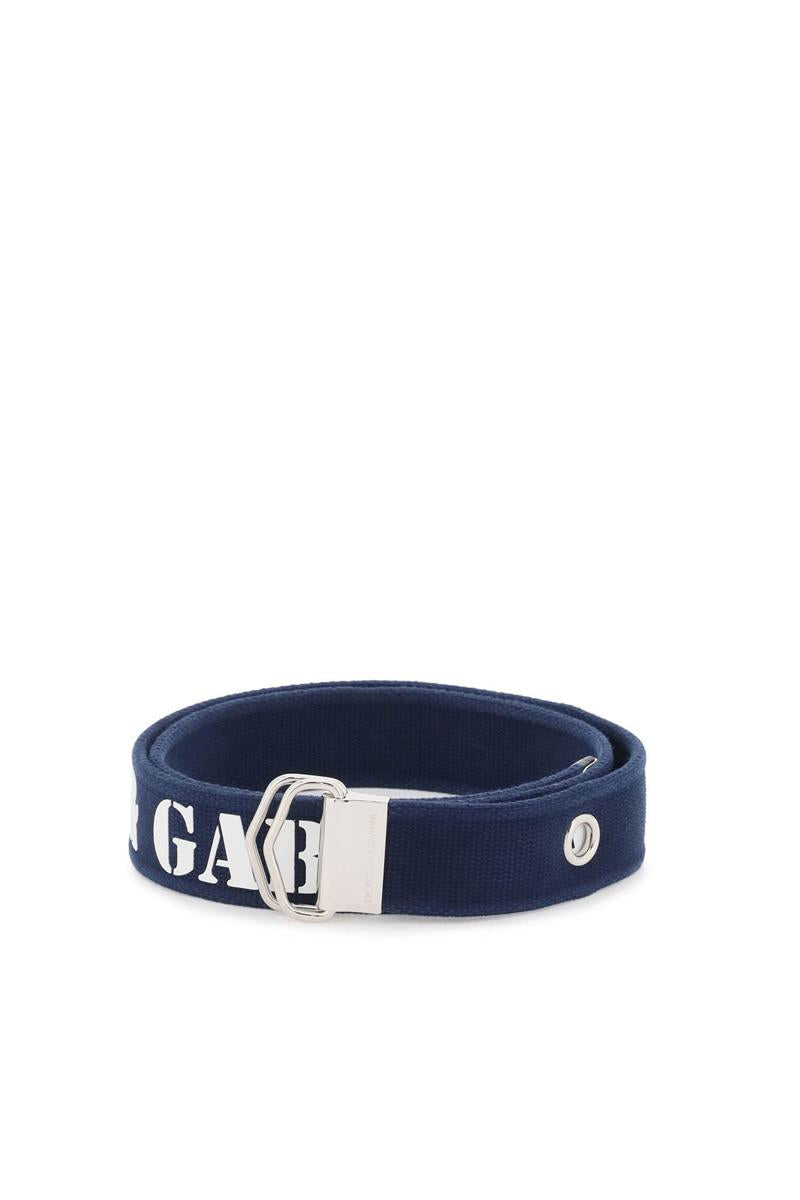 Shop Dolce & Gabbana "logo Tape Belt In Ribbon In Blu