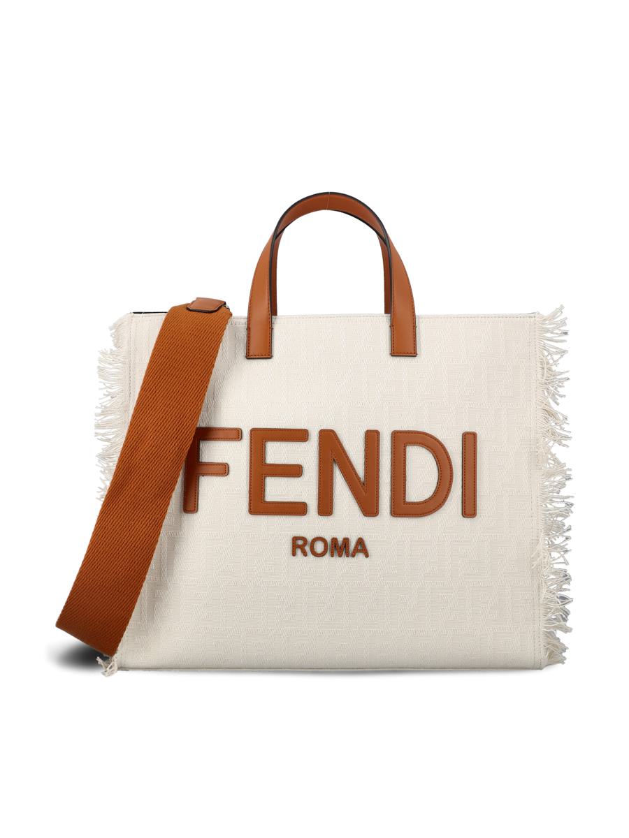 Shop Fendi Handbags In Rough+brandy+pall