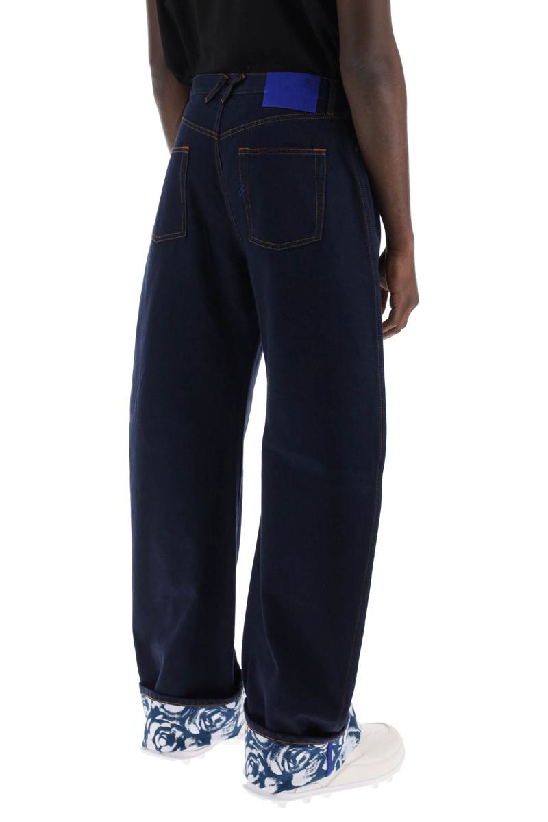 Shop Burberry Japanese Denim Baggy Jeans In In Blu