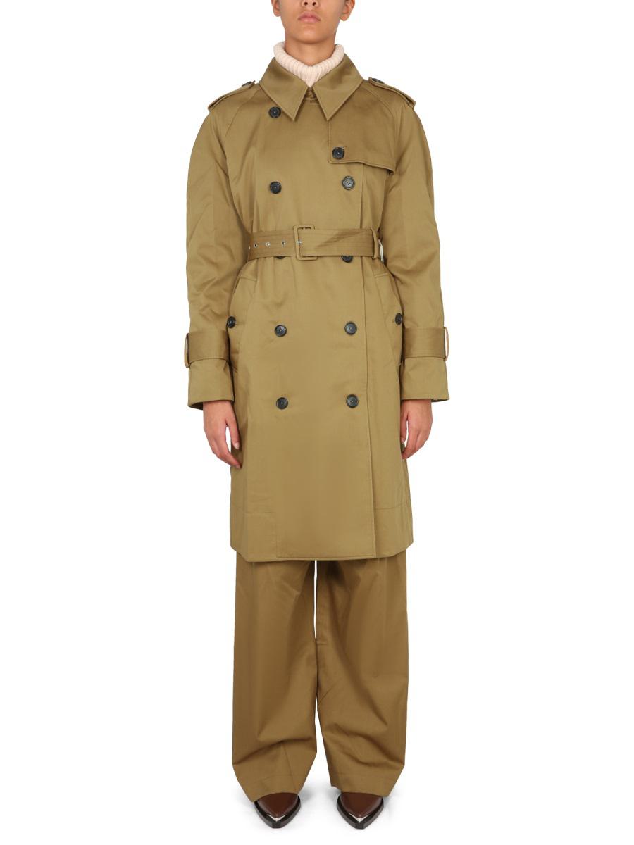 Khaite Trench Coat "spellman" In Military Green