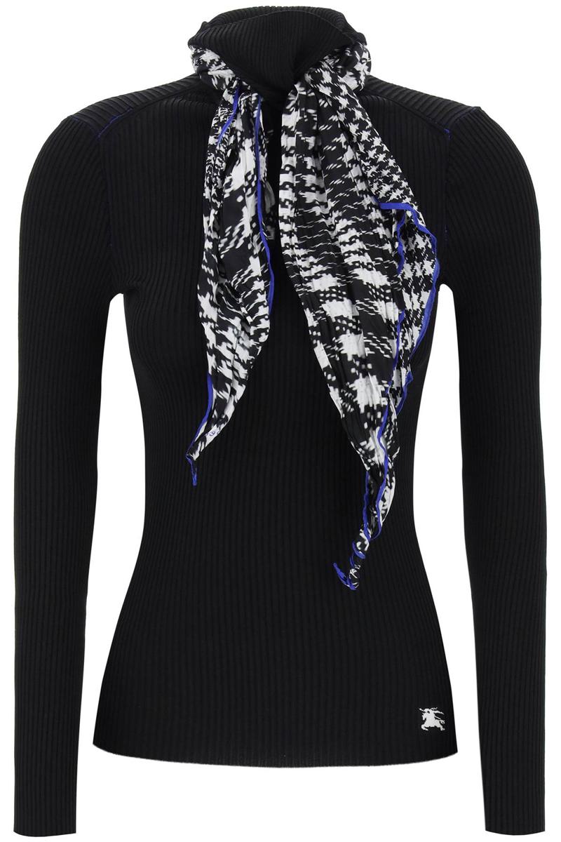Shop Burberry "sweetlife With Integrated Scarf In Nero