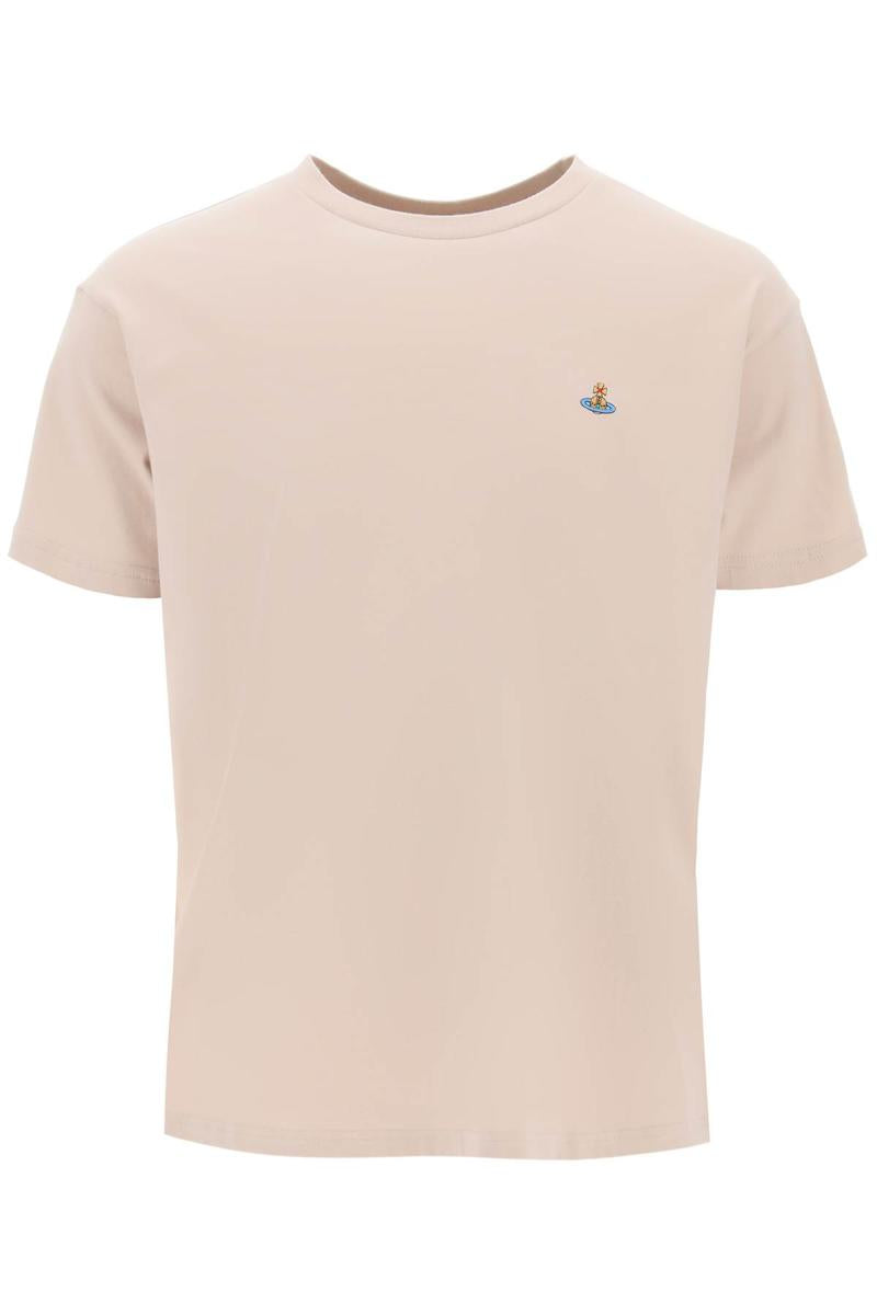 Shop Vivienne Westwood Classic T-shirt With Orb Logo In Beige