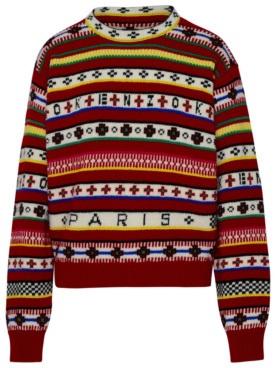 Kenzo "fair Isle" Jersey In Red