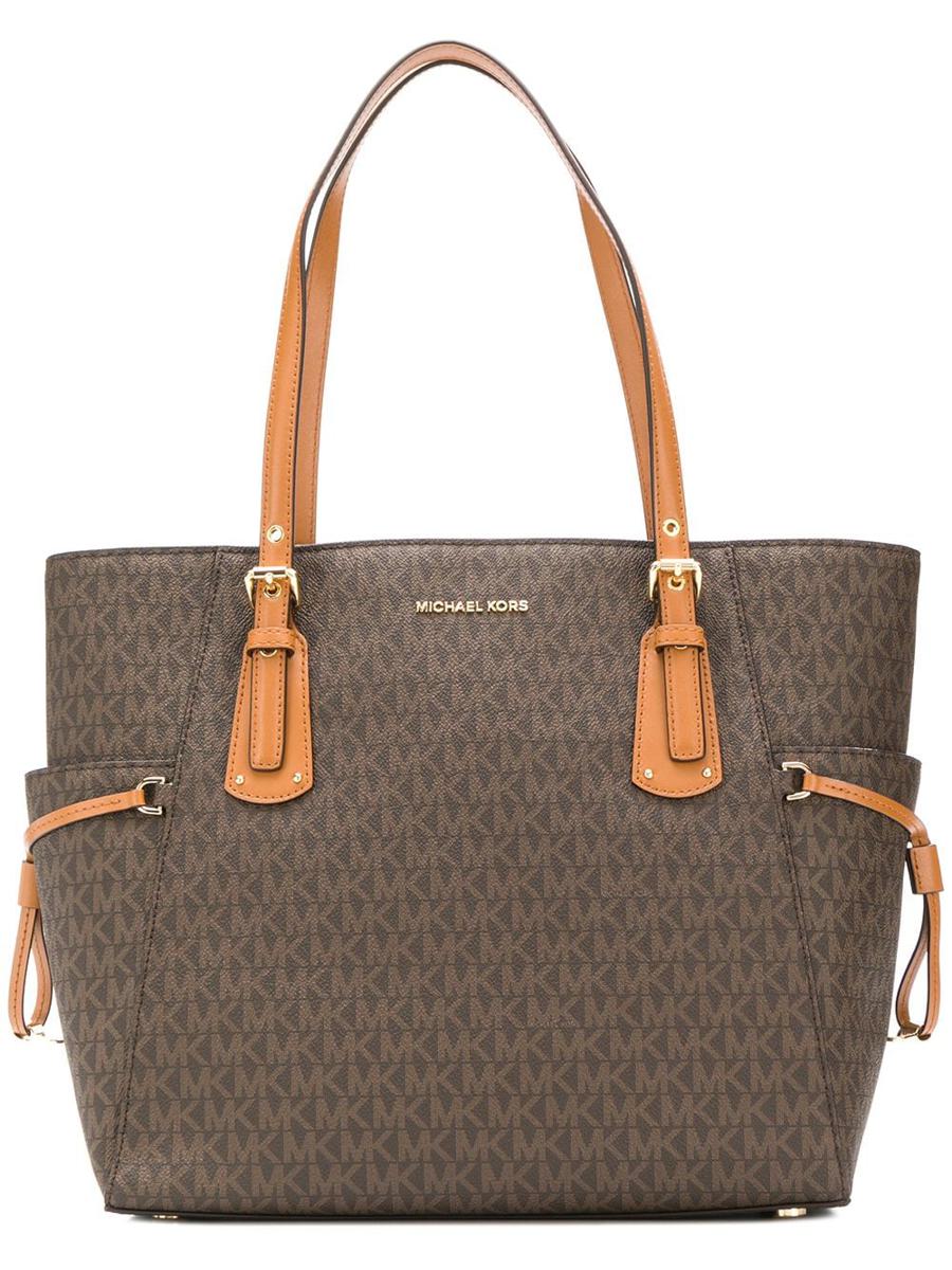 Shop Michael Kors Mmk Handbags In Brown