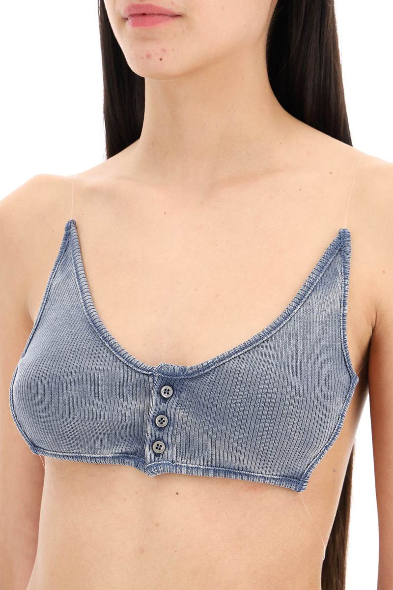 Shop Y/project Invisible Strap Crop Top With Spaghetti In Blu