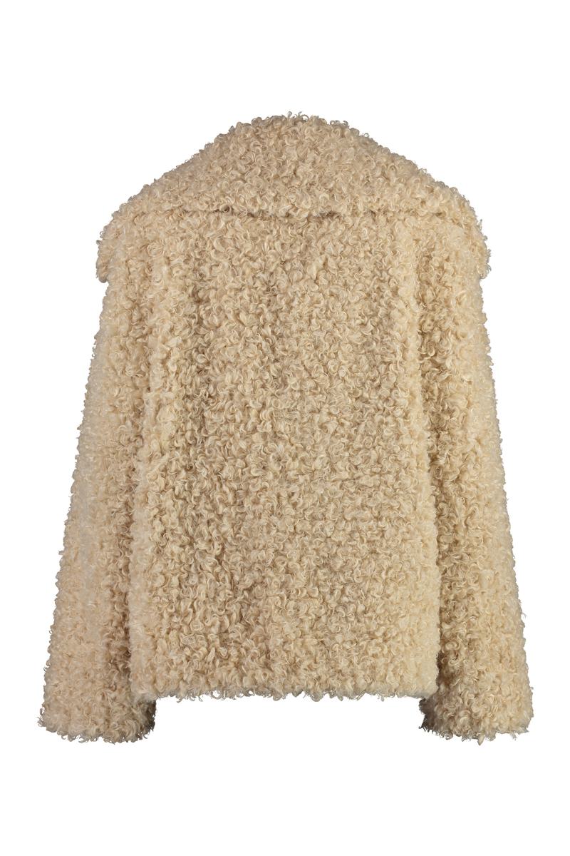 Shop Stella Mccartney Vegan Fur Coat In Panna