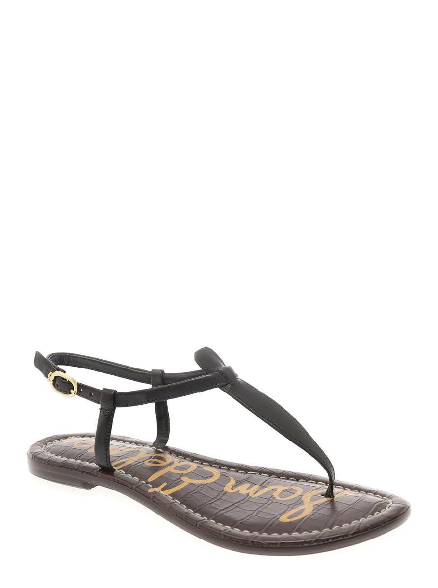 Shop Sam Edelman 'gigi' Black Thong Sandals In Leather Woman