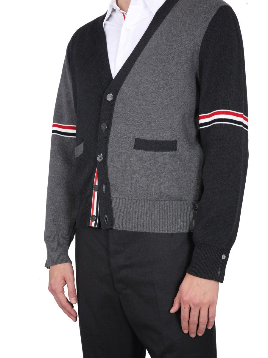 Shop Thom Browne Cotton Cardigan In Gray