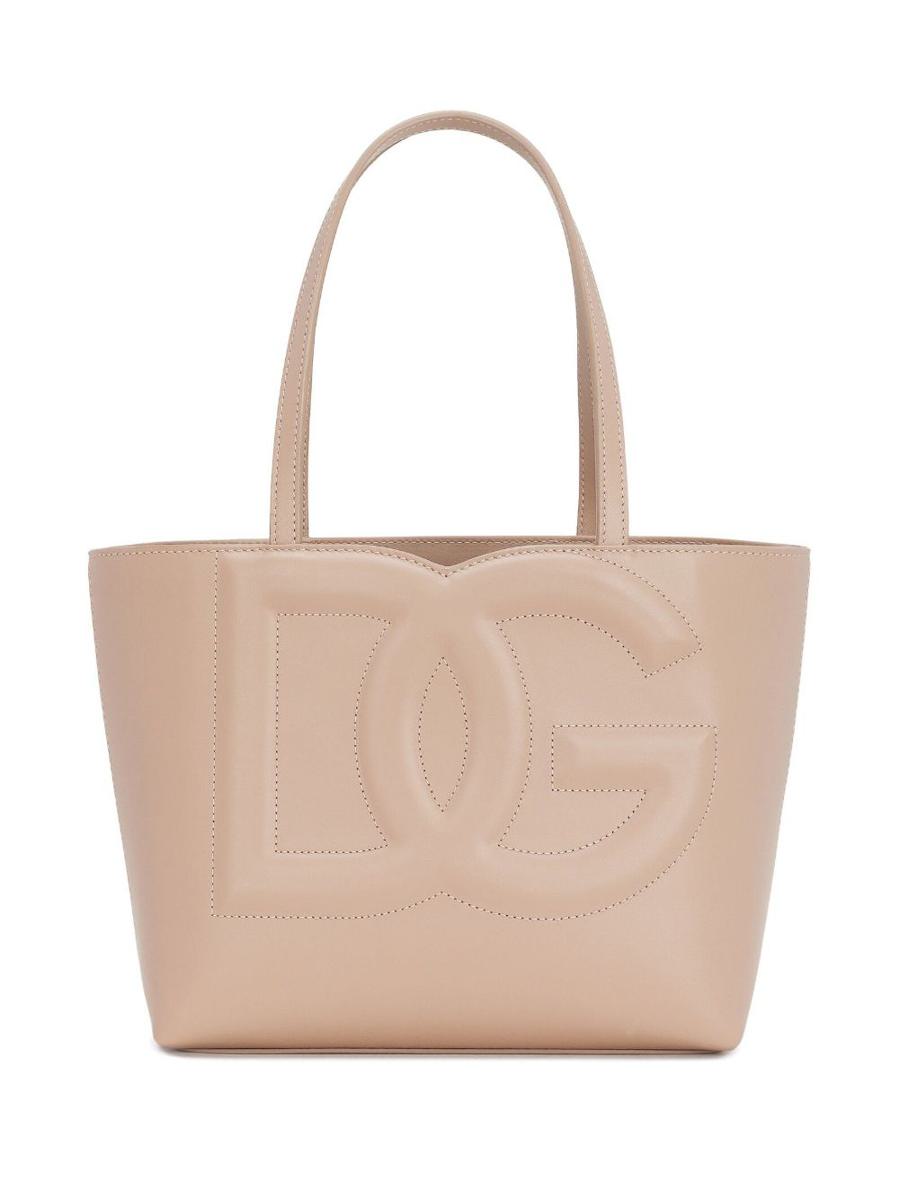 Dolce & Gabbana Dg Logo Small Leather Tote Bag In Pink