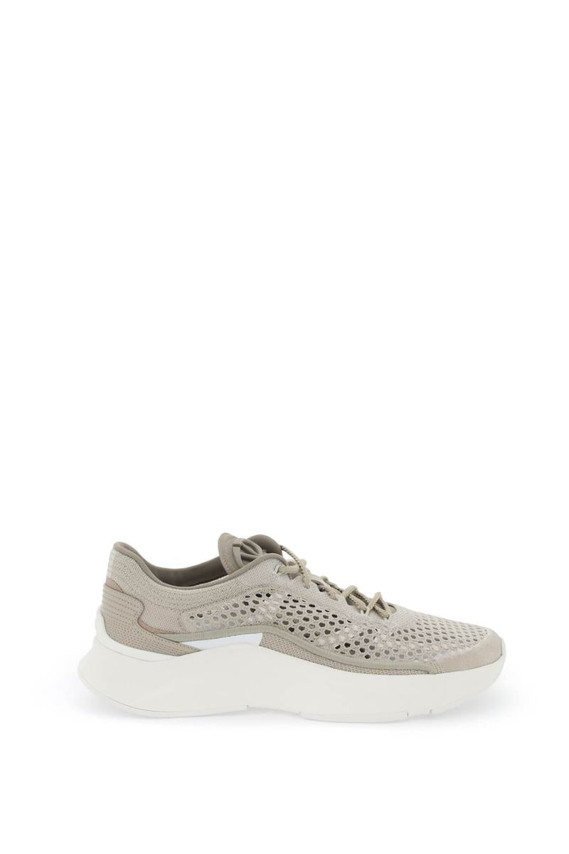 Shop Valentino "true Actress Mesh Sneakers For In Beige