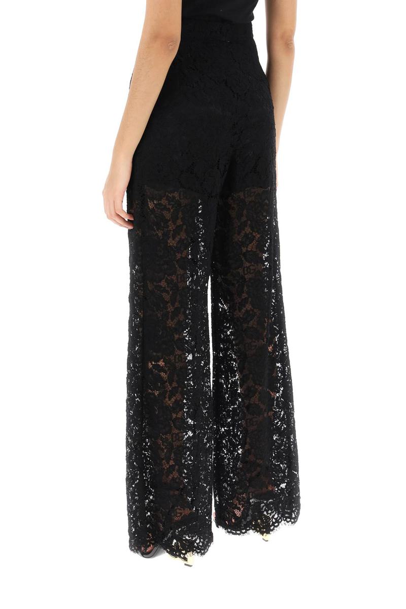 Shop Dolce & Gabbana Lace Pants In Nero