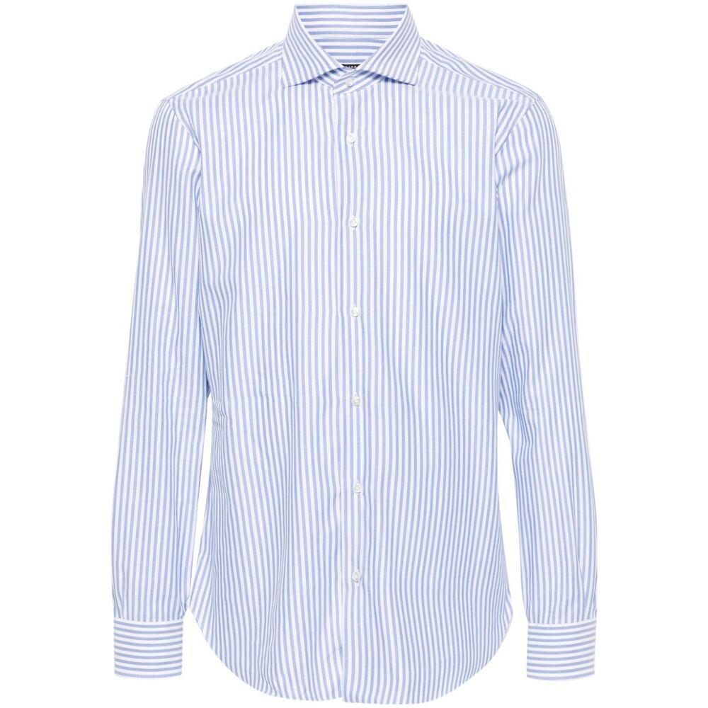 Shop Barba Shirts In White/blue