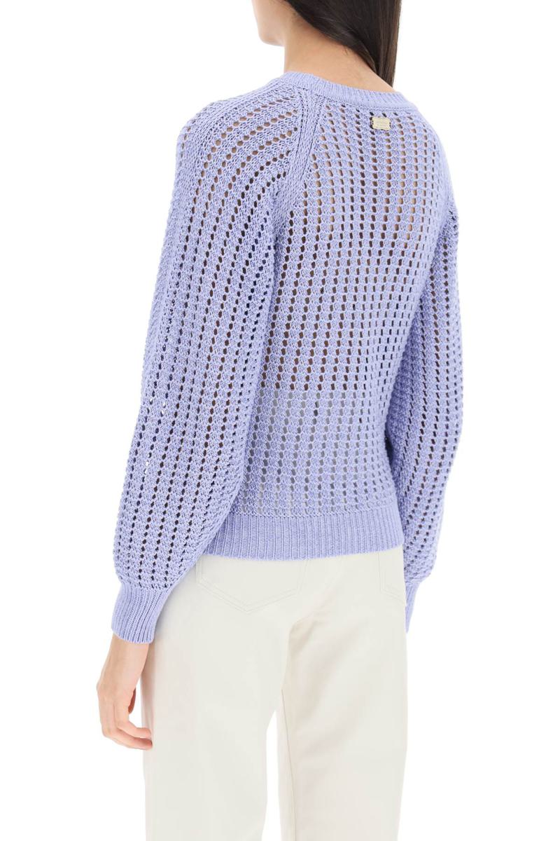 Shop Agnona Cotton Silk Sweater In Viola