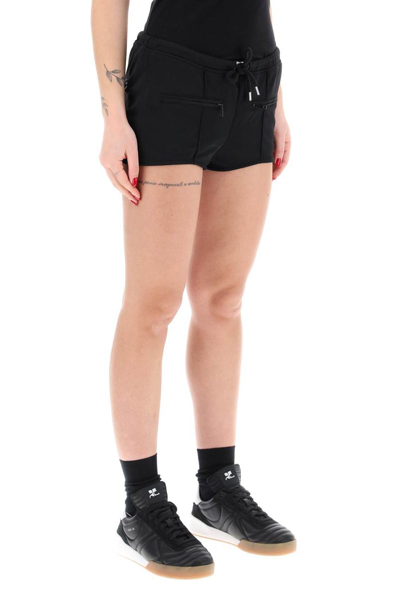 Shop Courrèges "jersey Interlock Mini Shorts In Nero