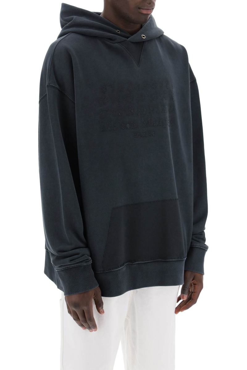 Shop Maison Margiela Hoodie With Reverse Logo Hooded In Nero