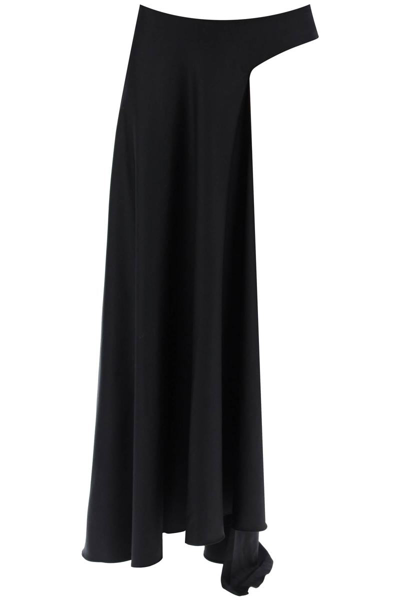 Shop Christopher Esber Asymmetric Wool Talus Skirt In Nero