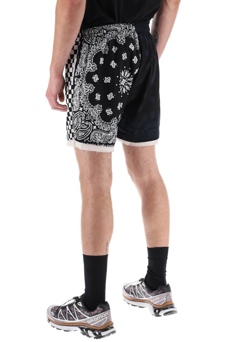 Shop Children Of The Discordance Bandana Patchwork Shorts In Nero