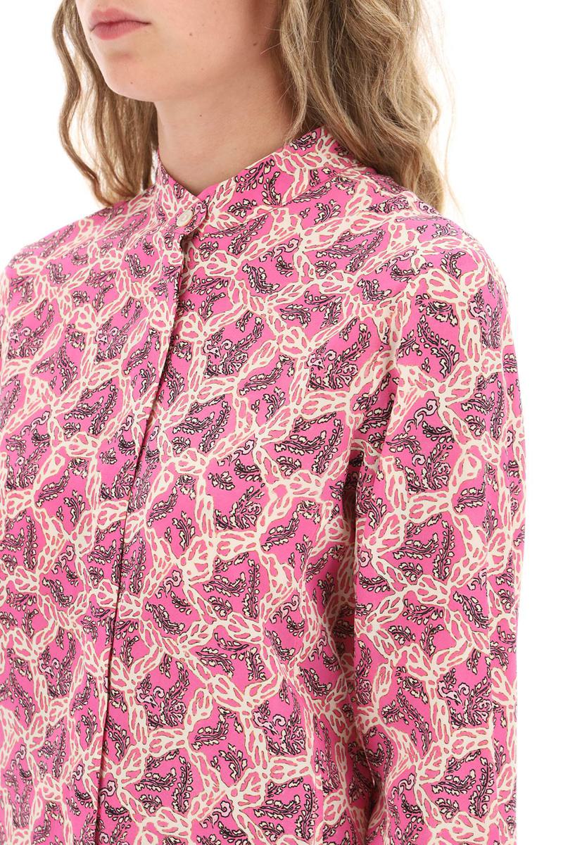 Shop Isabel Marant Ilda Silk Shirt With Paisley Print In Blu