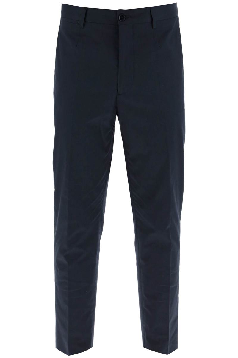 Shop Etro Cropped Chino Pants In Blu