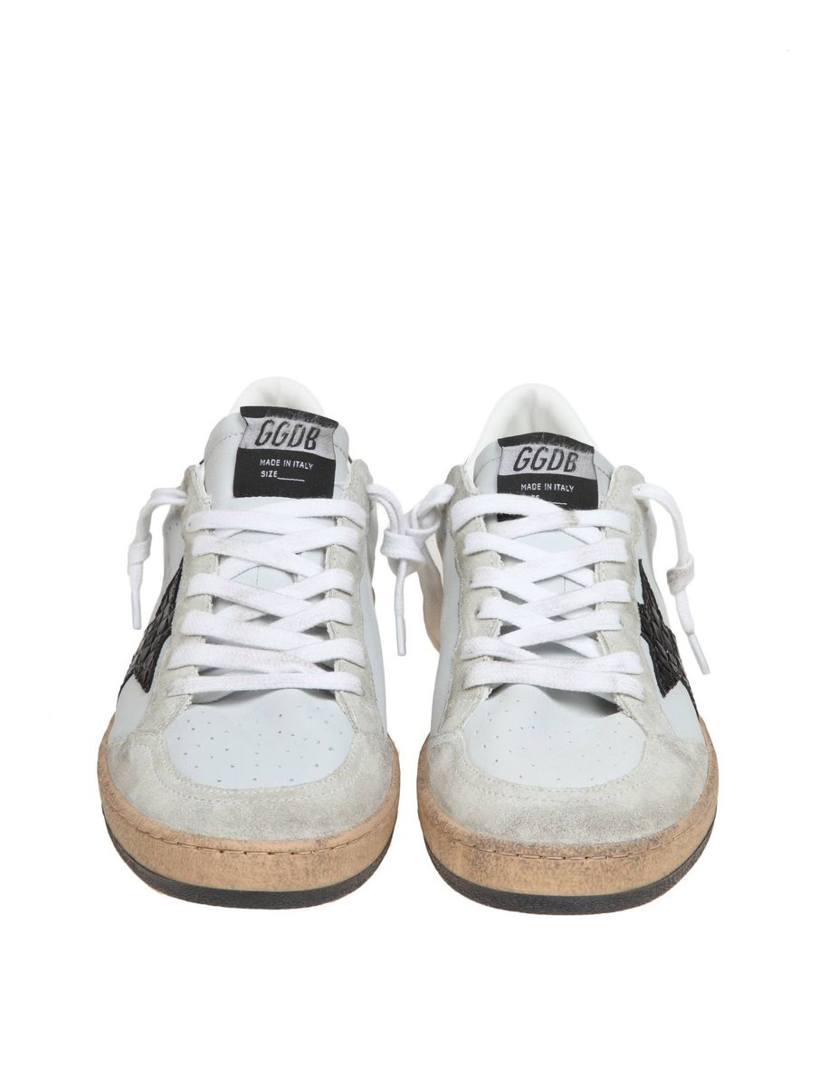 Shop Golden Goose Leather And Suede Sneakers In Gray/ice/blk
