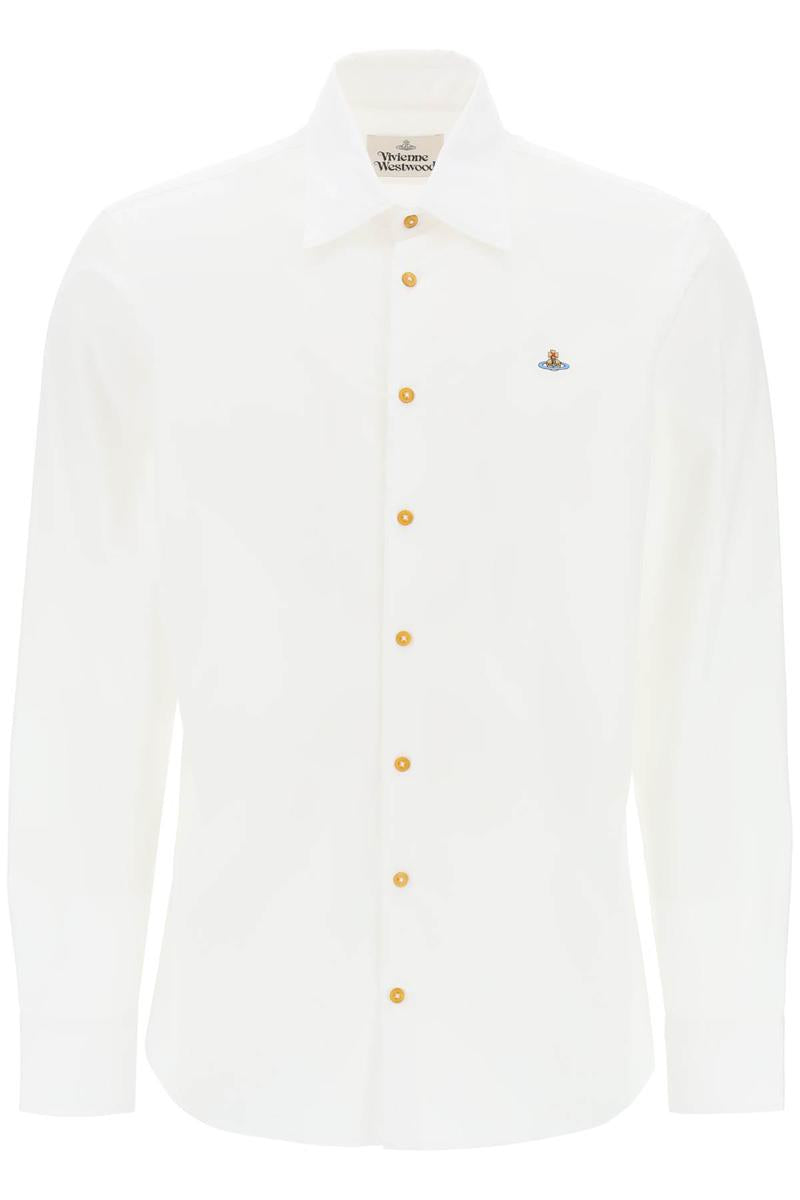 Shop Vivienne Westwood Ghost Shirt With Orb Embroidery In Bianco