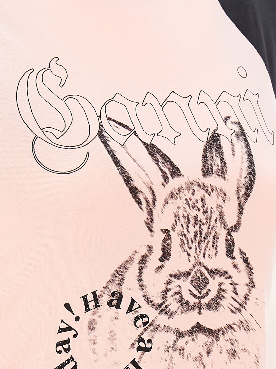 Ganni Basic Jersey Bunny Raglan T-shirt T-shirts Pink In Primose Pink