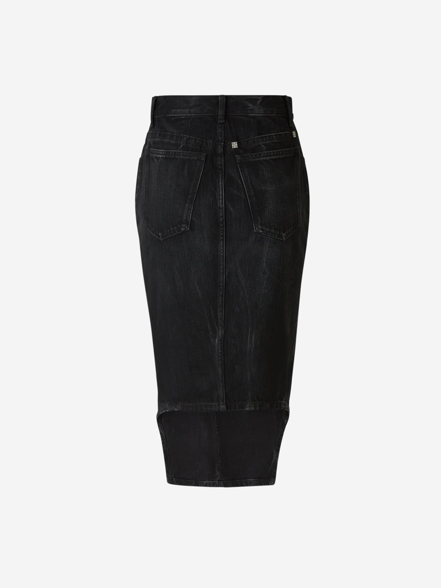 Shop Givenchy Asymmetrical Midi Skirt In Black