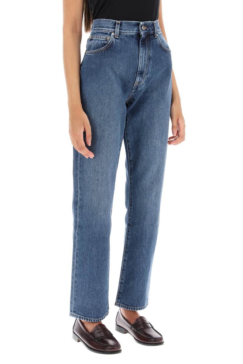 Shop Loulou Studio Cropped Straight Cut Jeans In Blu