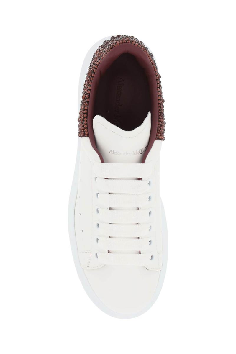 Shop Alexander Mcqueen 'oversize' Sneakers With Crystals In Bianco