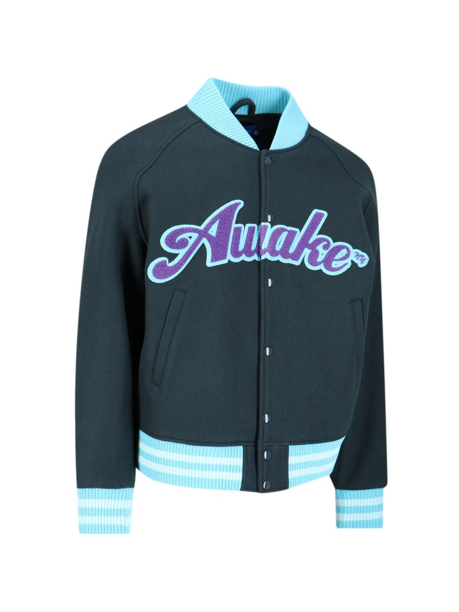 Shop Awake Ny Logo Varsity Jacket In Black