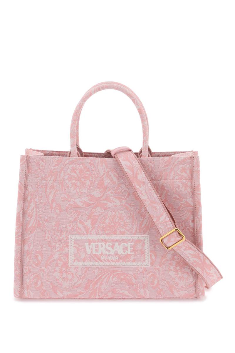 Shop Versace Large Athena Barocco Tote Bag In Nero