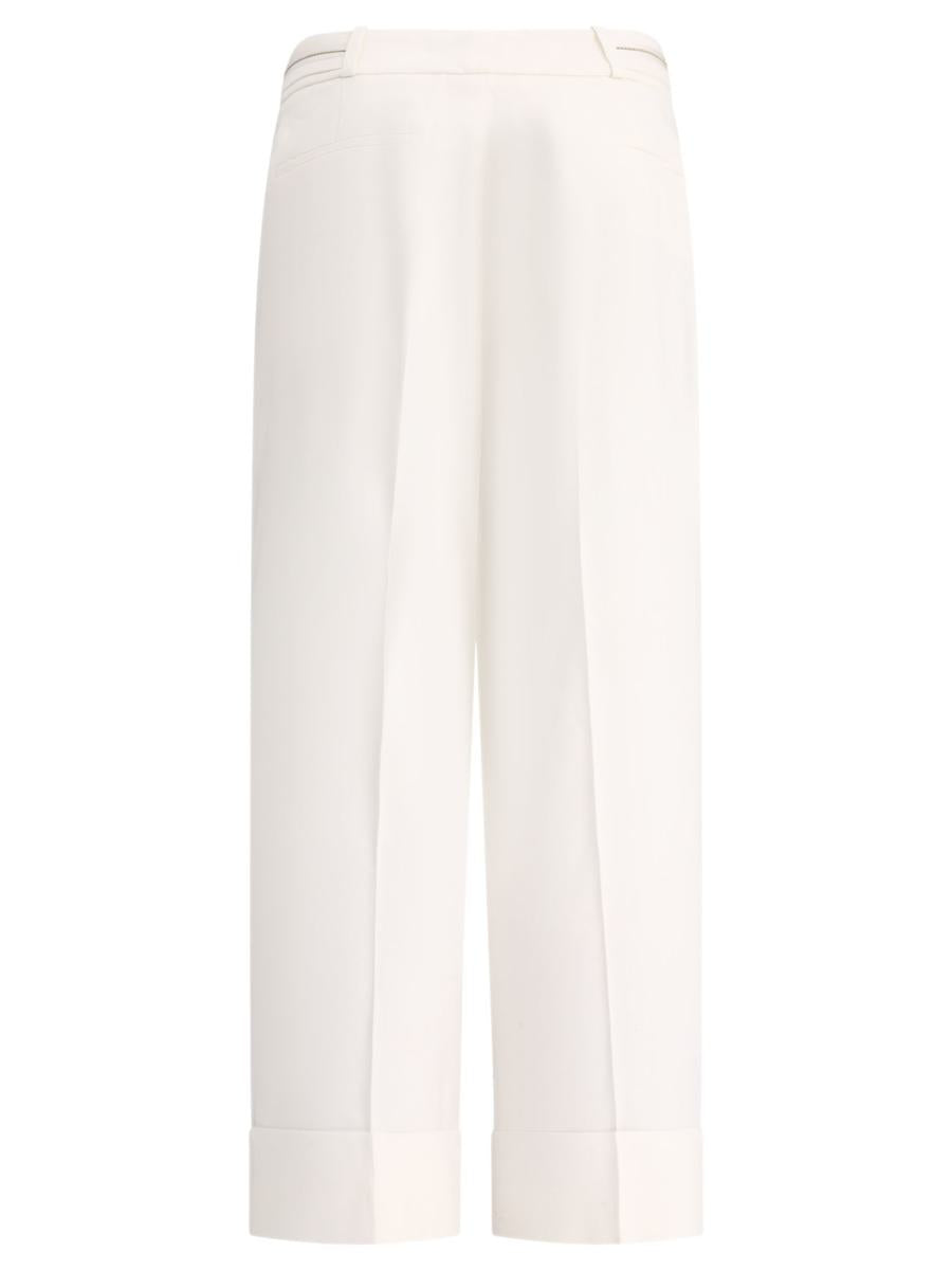 Shop Peserico Cuffed Trousers In White