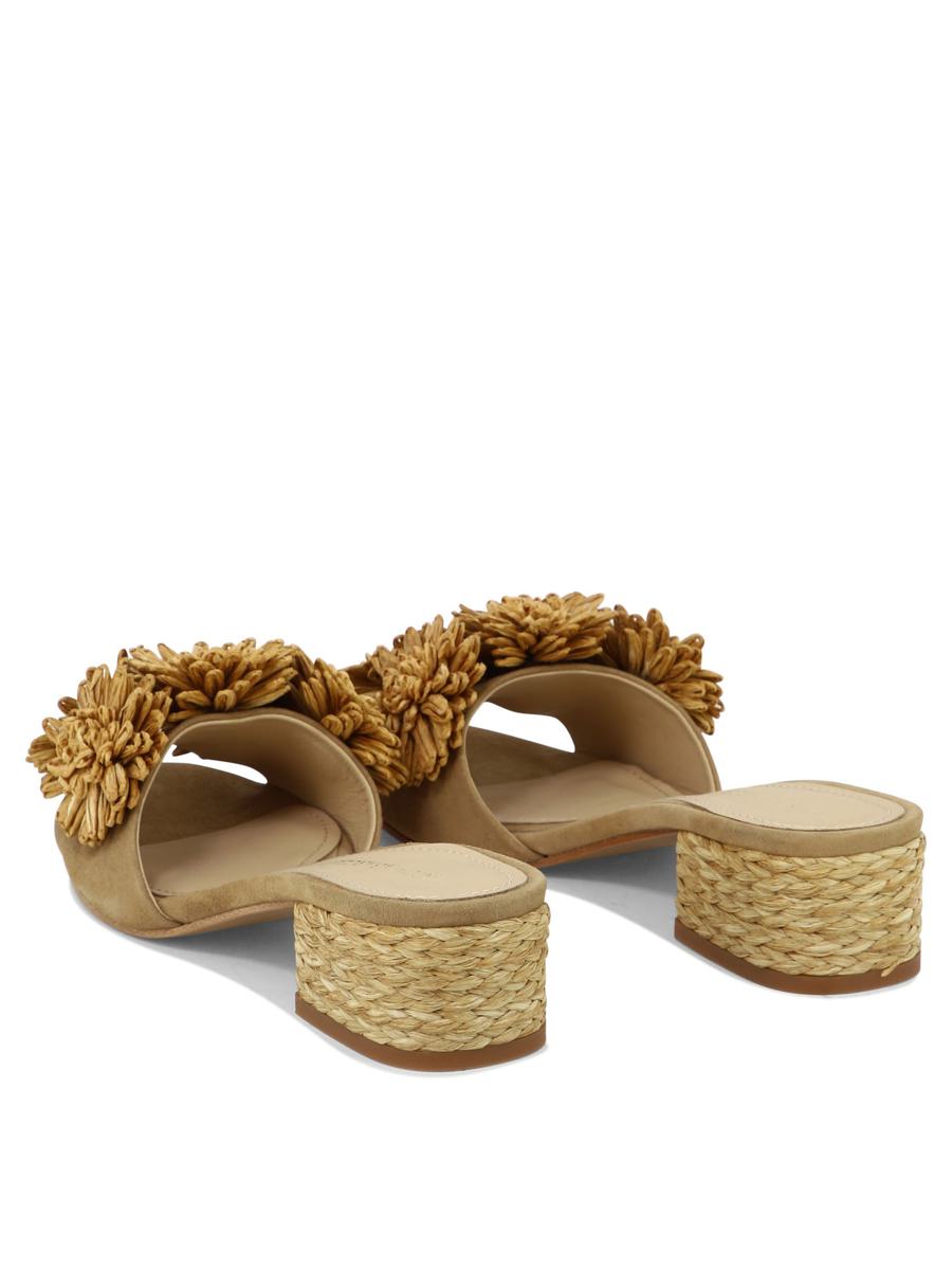 Shop Paloma Barceló "fiore" Mules In Beige