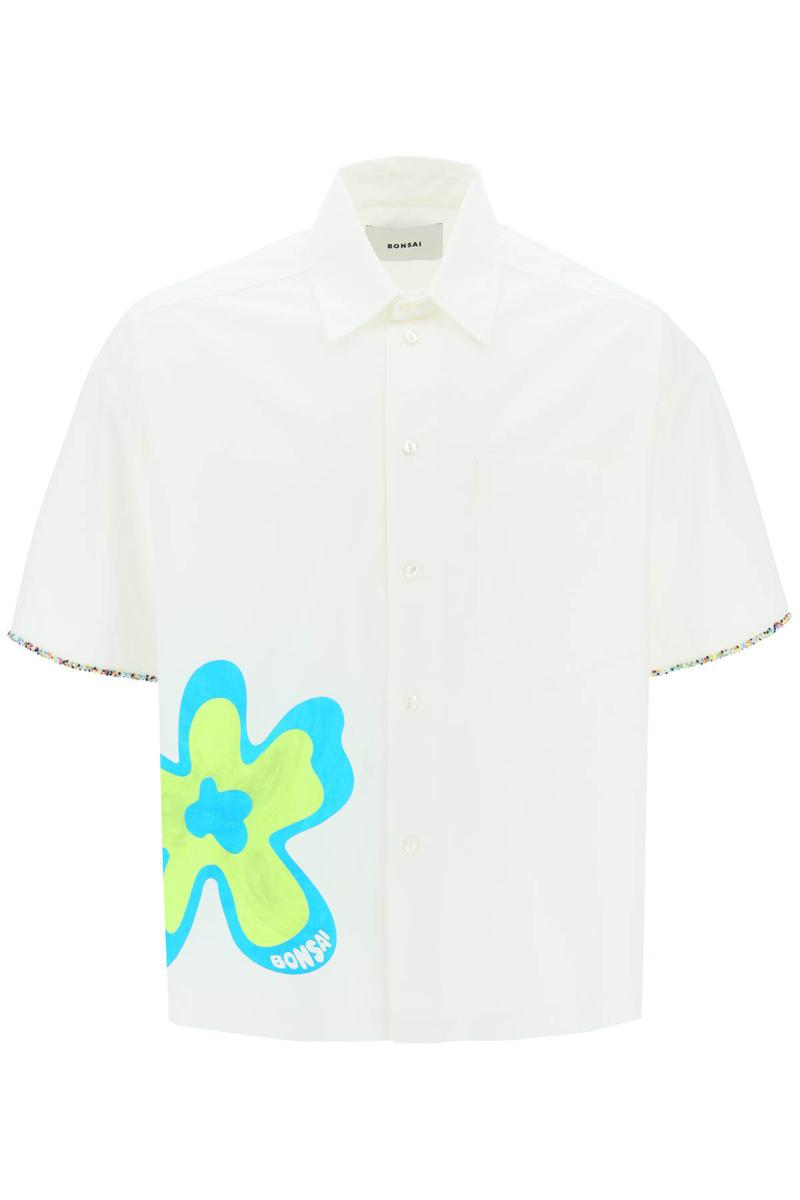 Shop Bonsai 'bloom' Short-sleeved Shirt In Bianco