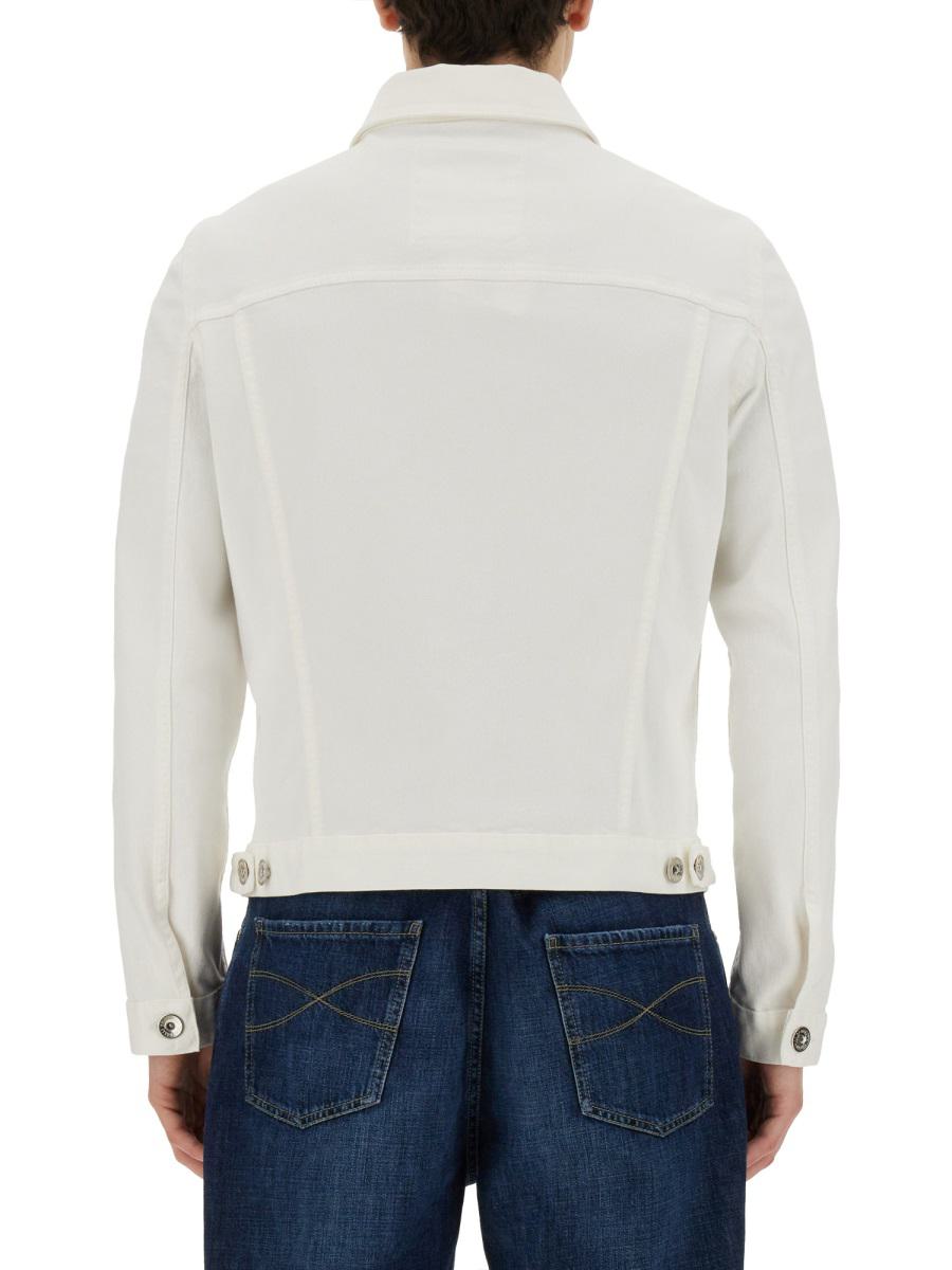 Shop Brunello Cucinelli Denim Shirt In White