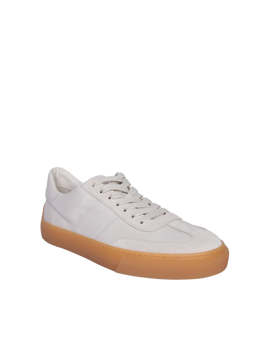 Shop Tod's Leather Sneaker In Ivory