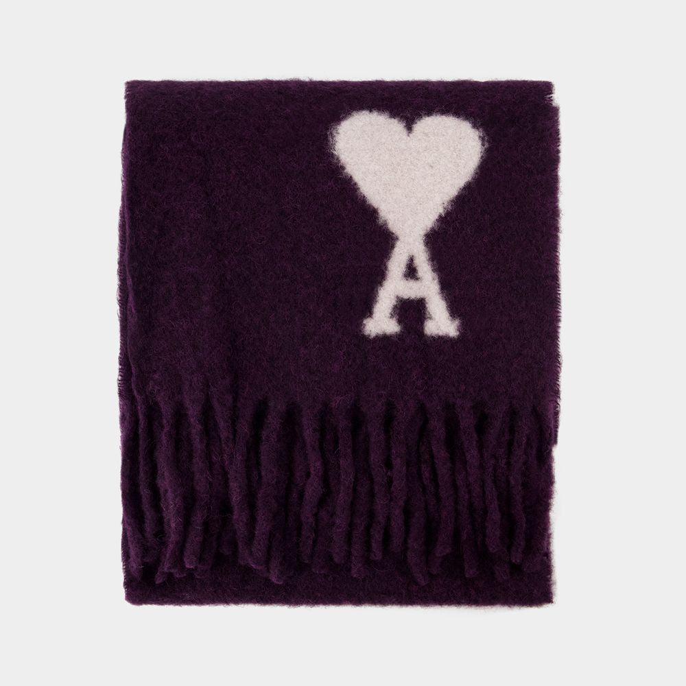 Shop Ami Alexandre Mattiussi Ami Paris Adc Oversize Scarf In Purple